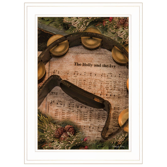 Holly and Ivy 1 White Framed Print Wall Art - Homeroots