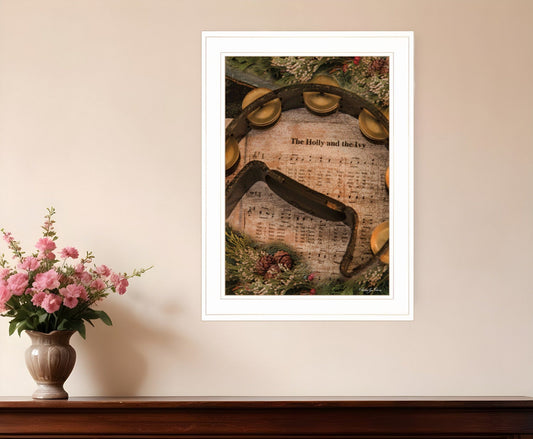 Holly and Ivy 1 White Framed Print Wall Art - Homeroots