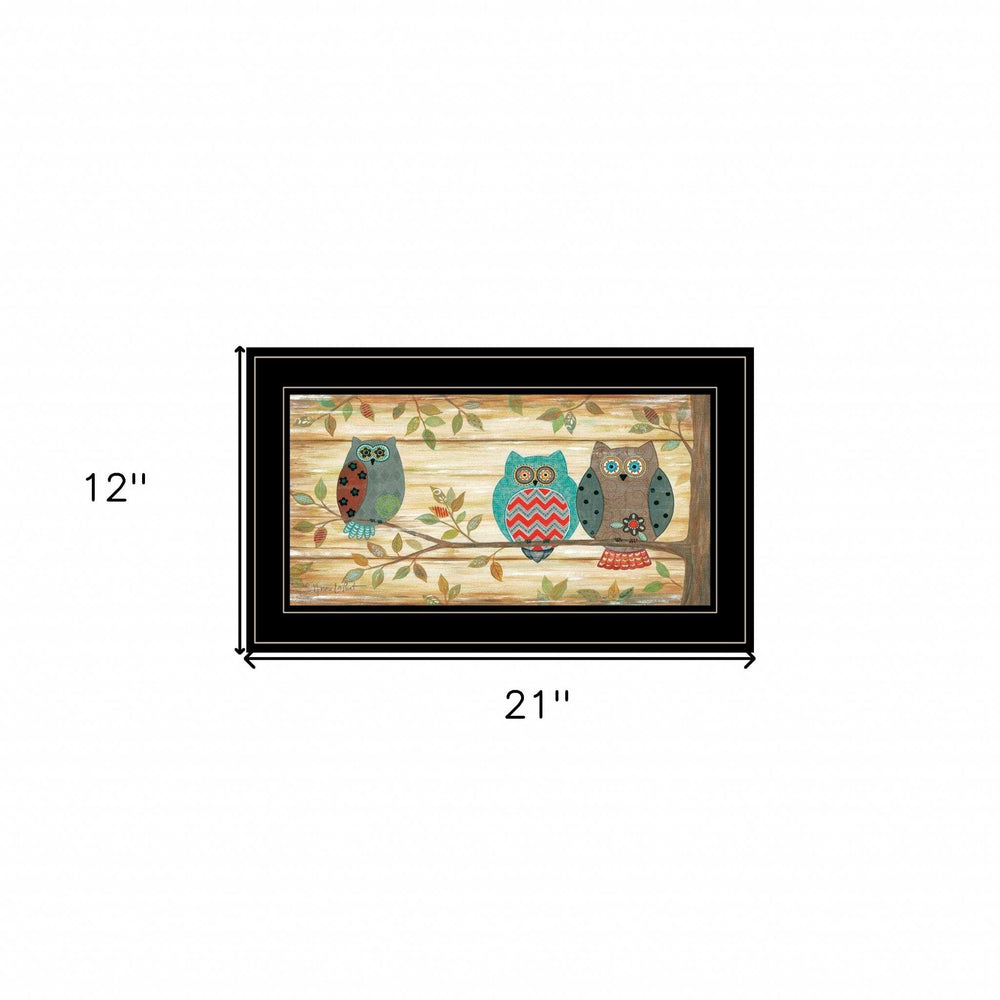 Three Wise Owls 4 Black Framed Print Wall Art - Homeroots - Flyclothing LLC