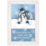Trendy Snowman 1 White Framed Print Wall Art - Homeroots - Flyclothing LLC