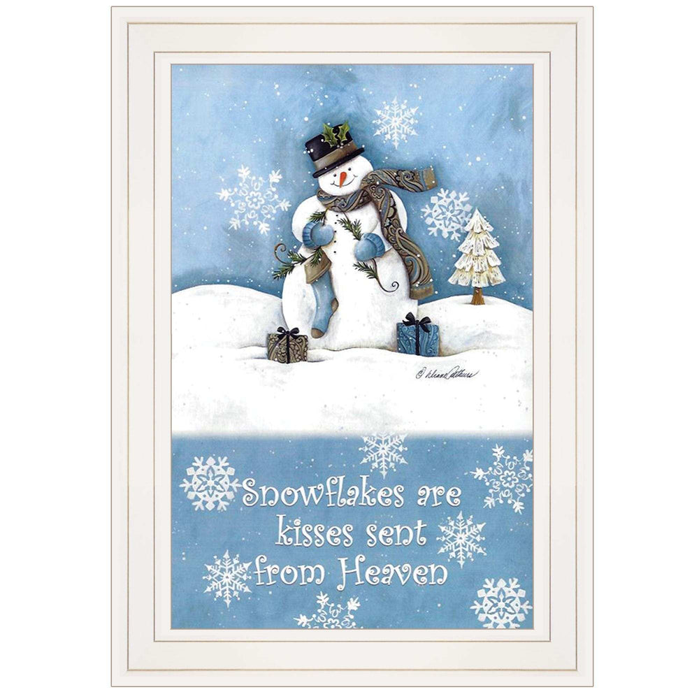 Trendy Snowman 1 White Framed Print Wall Art - Homeroots - Flyclothing LLC