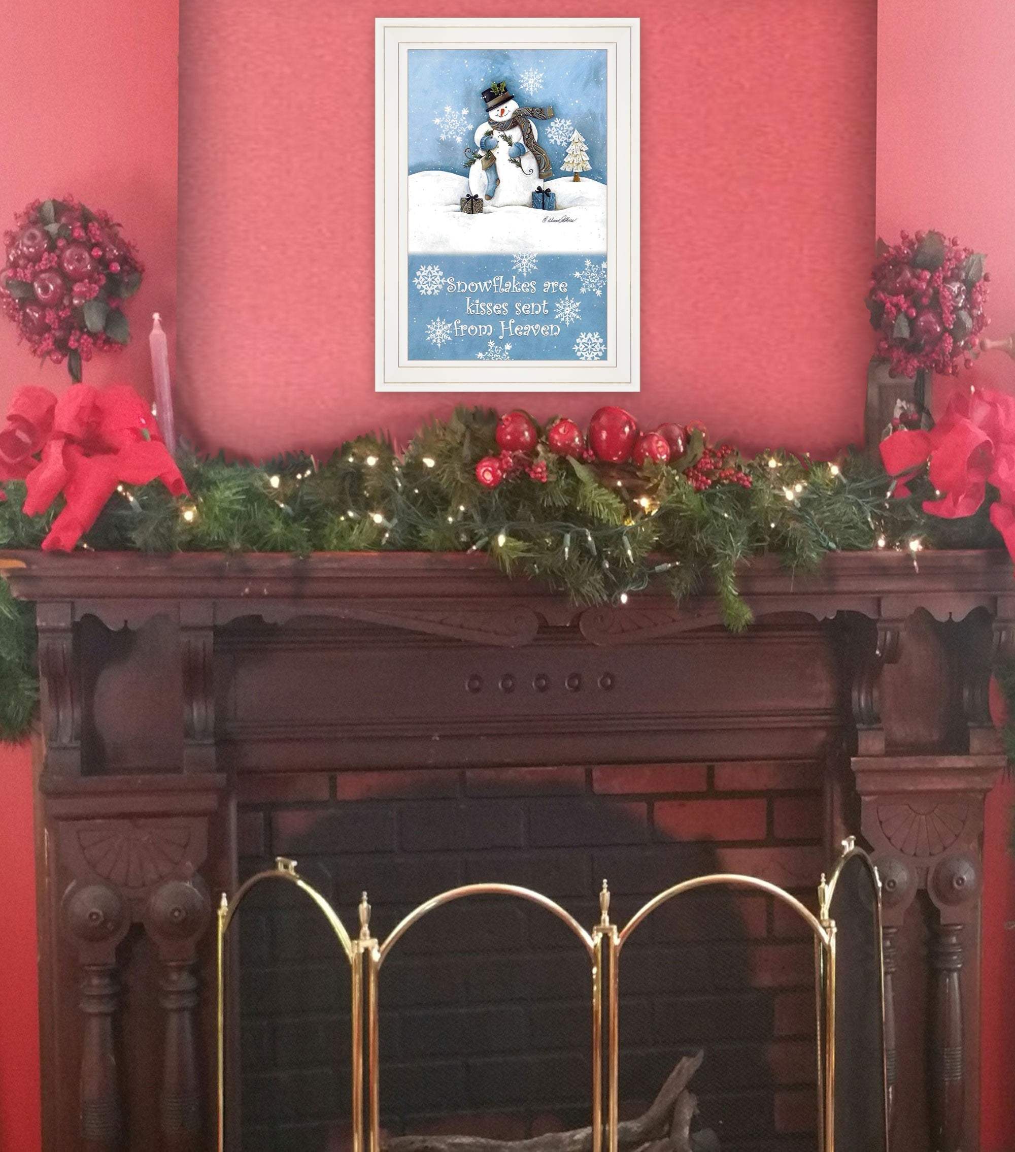 Trendy Snowman 1 White Framed Print Wall Art - Homeroots - Flyclothing LLC