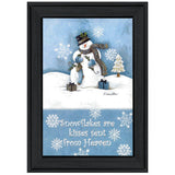 Trendy Snowman 2 Black Framed Print Wall Art - Homeroots
