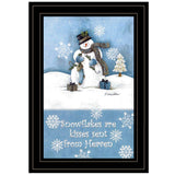 Trendy Snowman 3 Black Framed Print Wall Art - Homeroots - Flyclothing LLC