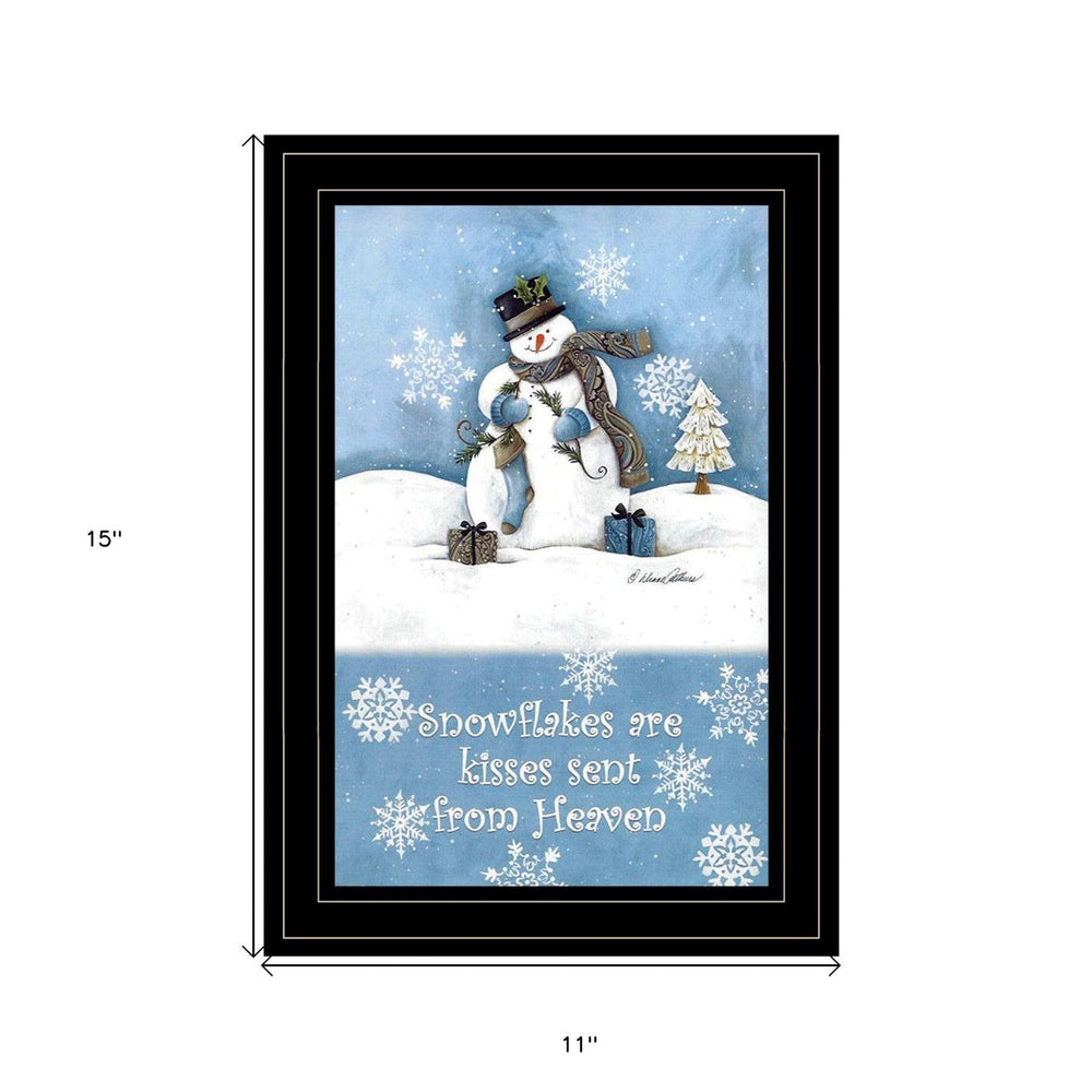 Trendy Snowman 3 Black Framed Print Wall Art - Homeroots - Flyclothing LLC