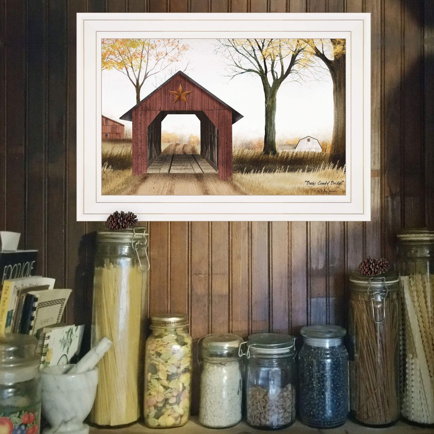 Bucks County Bridge 1 White Framed Print Wall Art - Homeroots - Flyclothing LLC