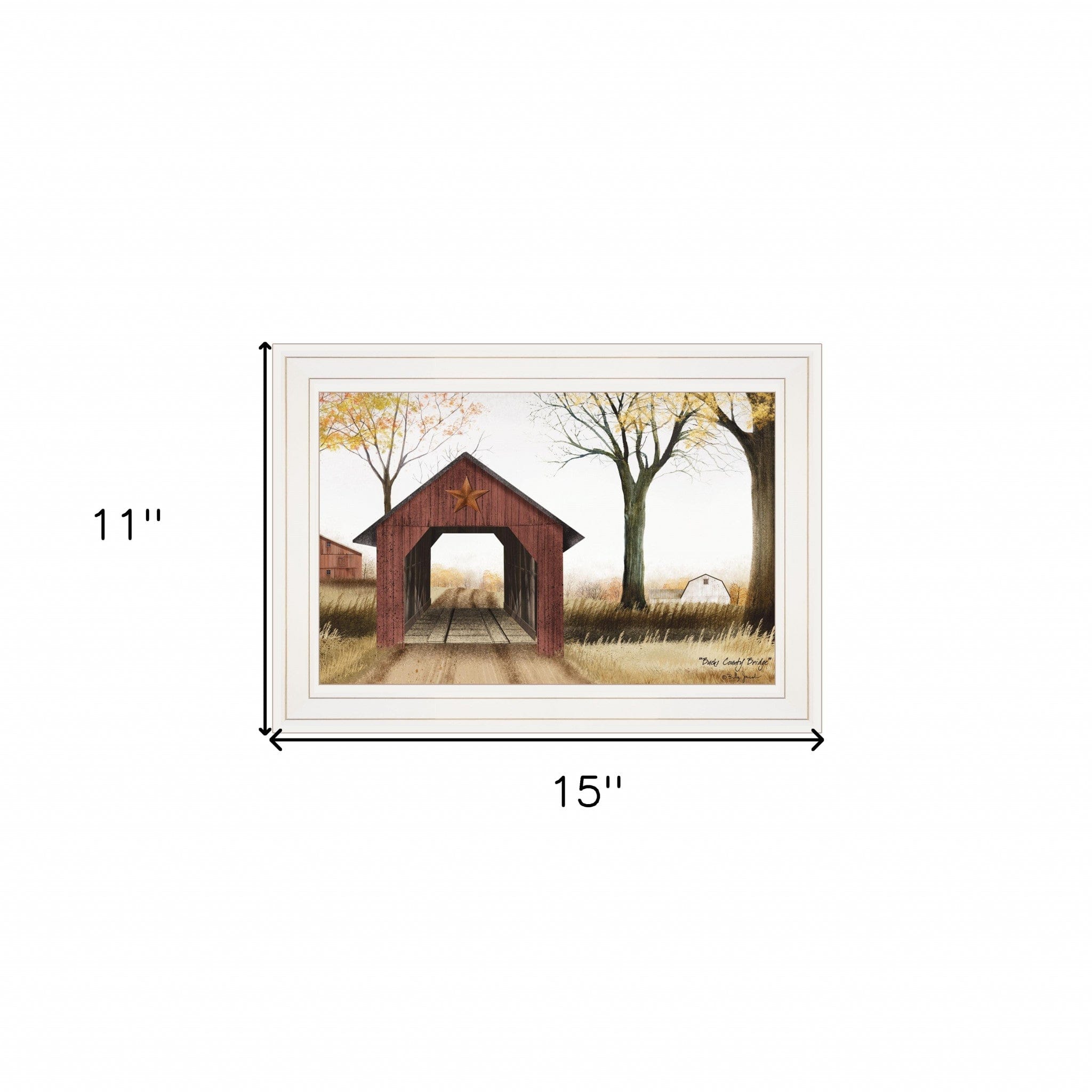 Bucks County Bridge 1 White Framed Print Wall Art - Homeroots