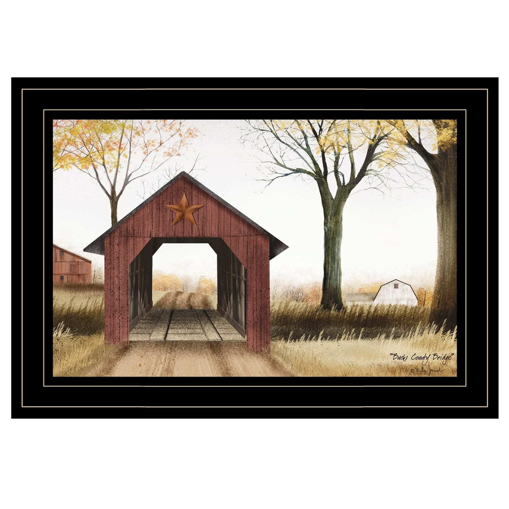 Bucks County Bridge 3 Black Framed Print Wall Art - Homeroots - Flyclothing LLC