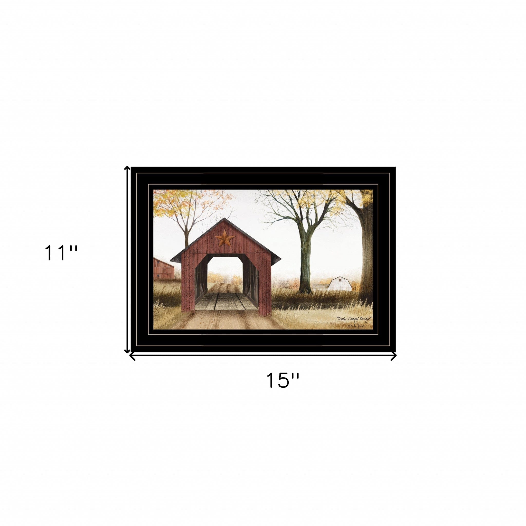 Bucks County Bridge 3 Black Framed Print Wall Art - Homeroots