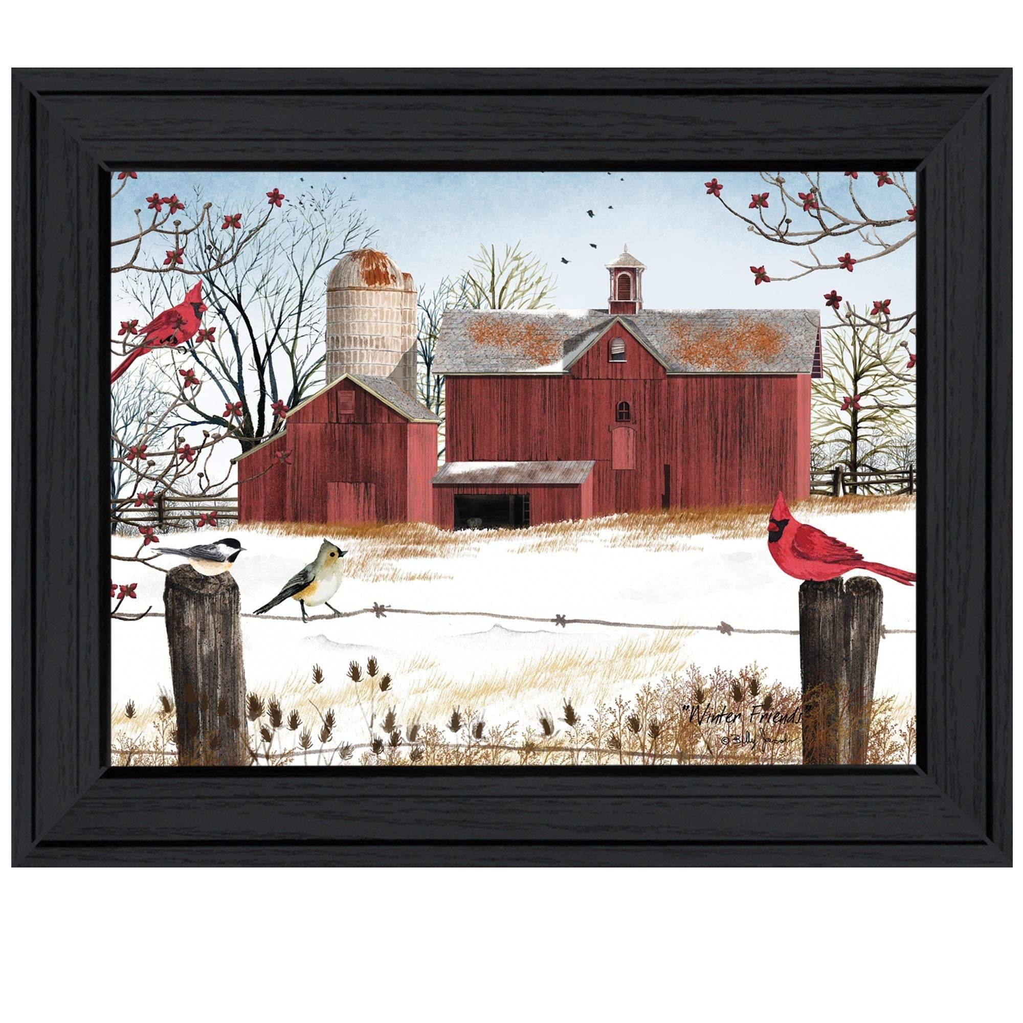 Winter Friends 4 Black Framed Print Wall Art - Homeroots - Flyclothing LLC