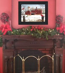 Winter Friends 4 Black Framed Print Wall Art