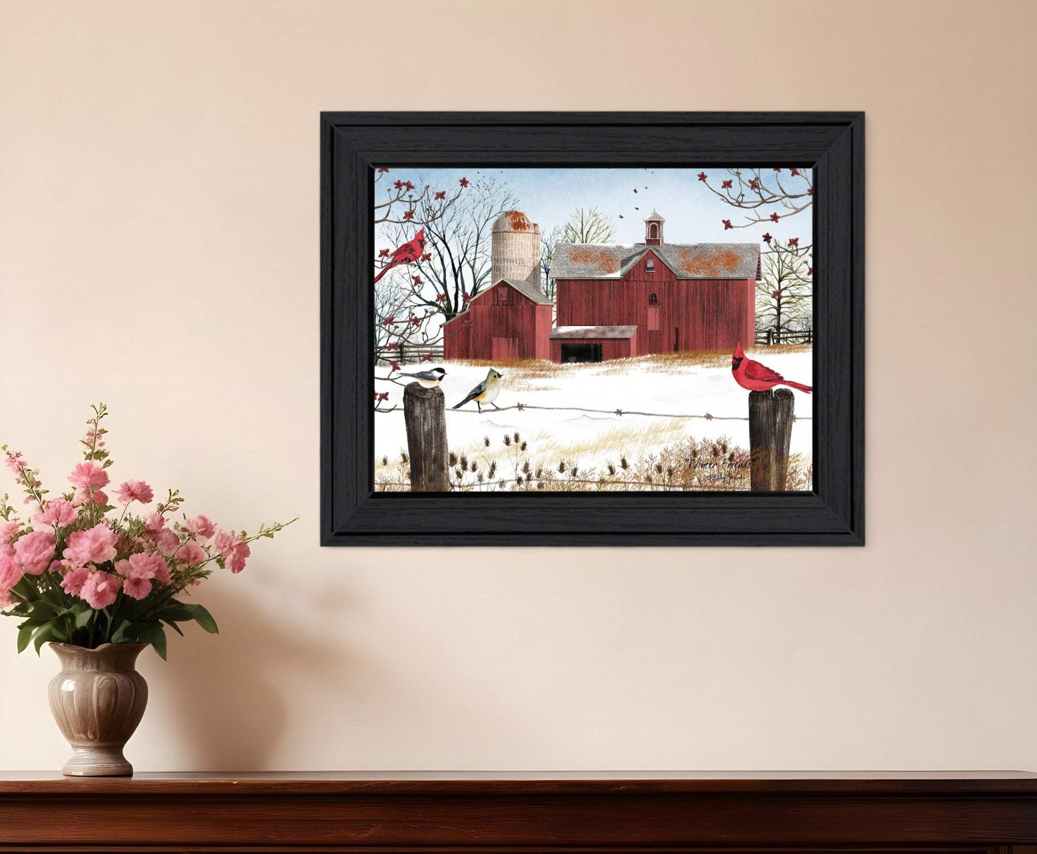 Winter Friends 4 Black Framed Print Wall Art - Homeroots - Flyclothing LLC