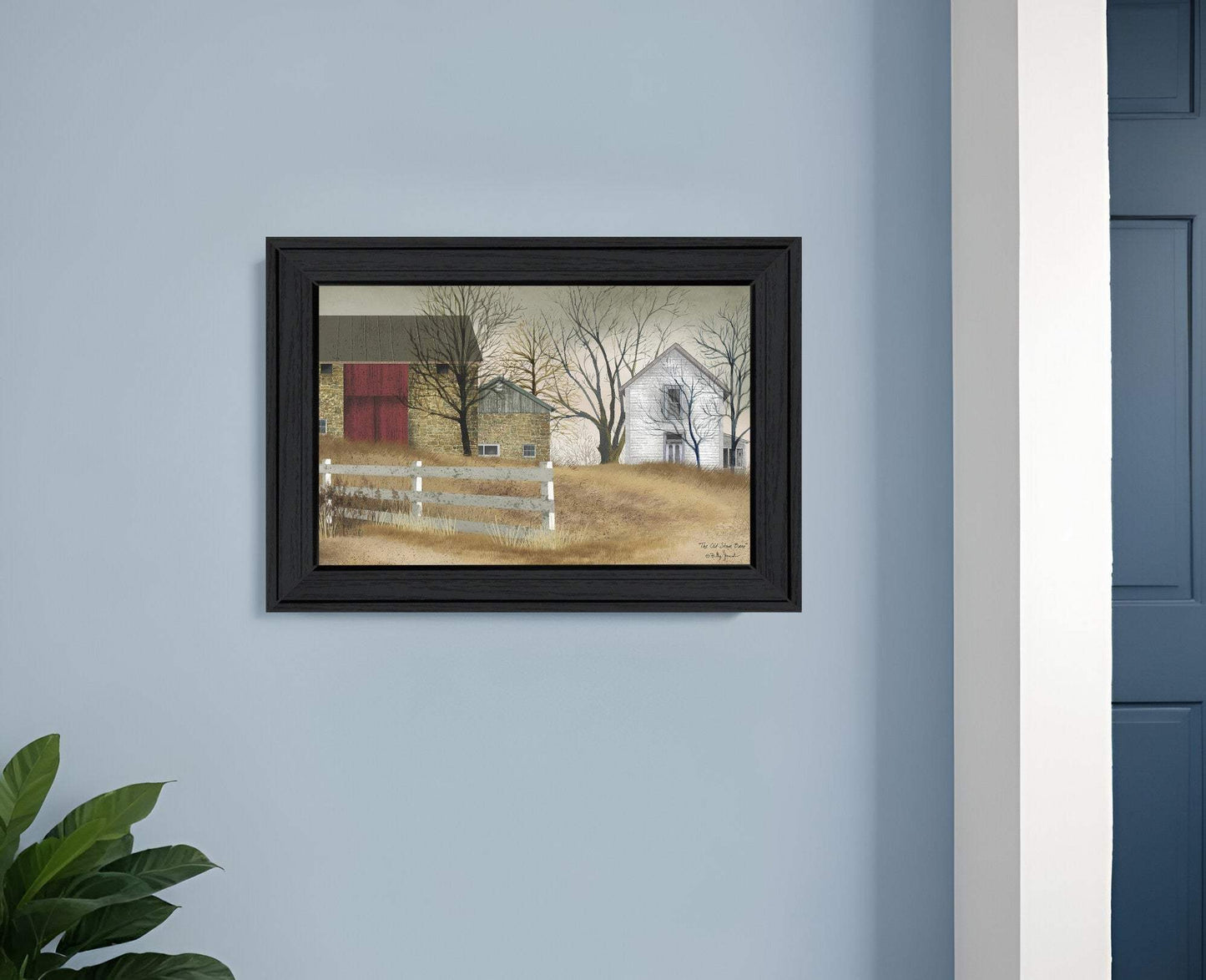 Old Stone Barn Black Framed Print Wall Art - Homeroots - Flyclothing LLC