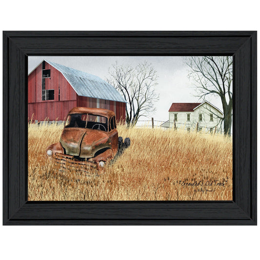 Granddads Old Truck 2 Black Framed Print Wall Art - Homeroots
