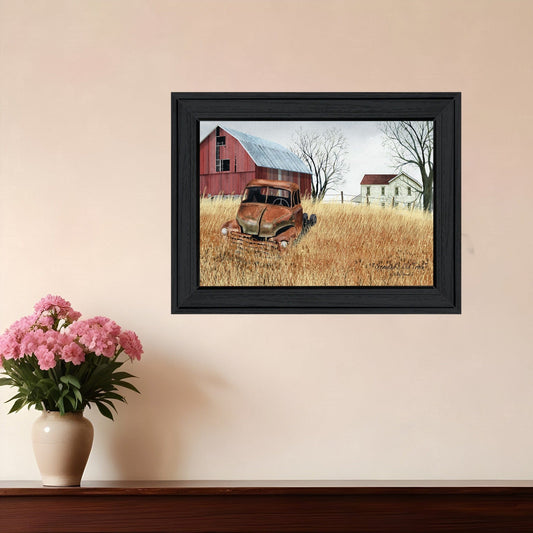 Granddads Old Truck 2 Black Framed Print Wall Art - Homeroots