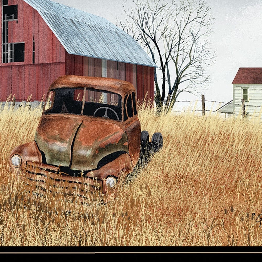 Granddads Old Truck 3 Black Framed Print Wall Art - Homeroots