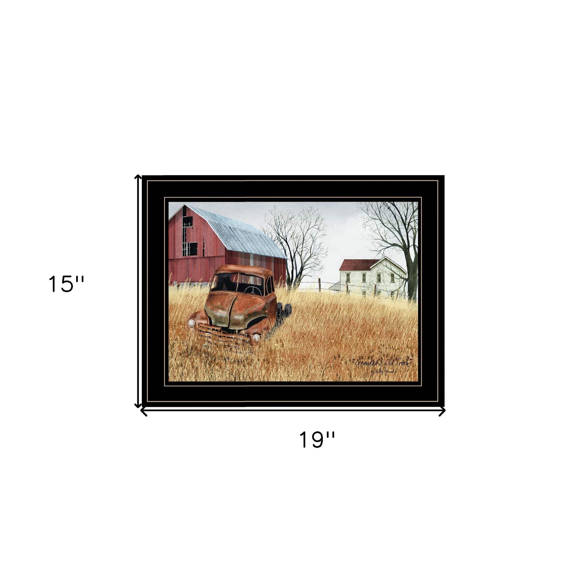 Granddads Old Truck 3 Black Framed Print Wall Art - Homeroots - Flyclothing LLC