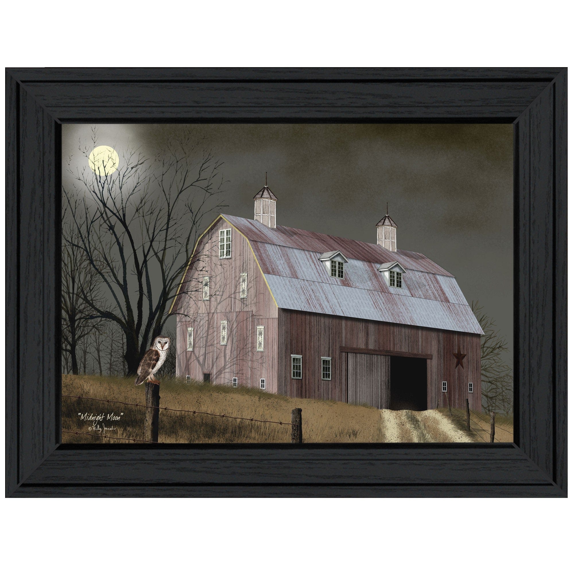 Midnight Moon 4 Black Framed Print Wall Art - Homeroots