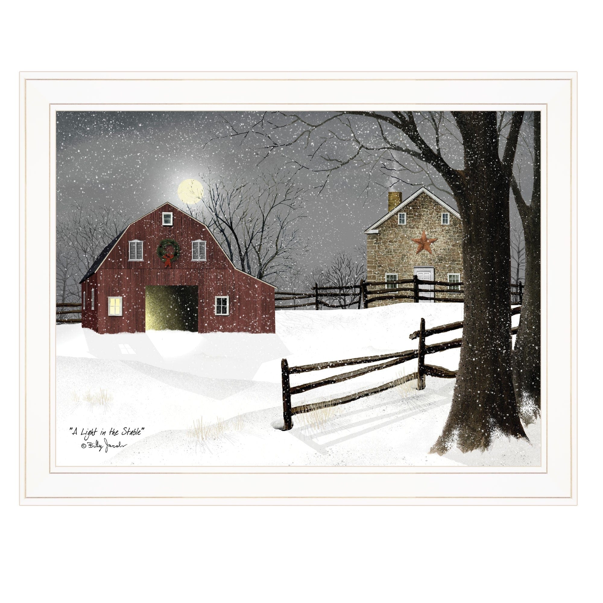 Light in the Stable 5 White Framed Print Wall Art - Homeroots