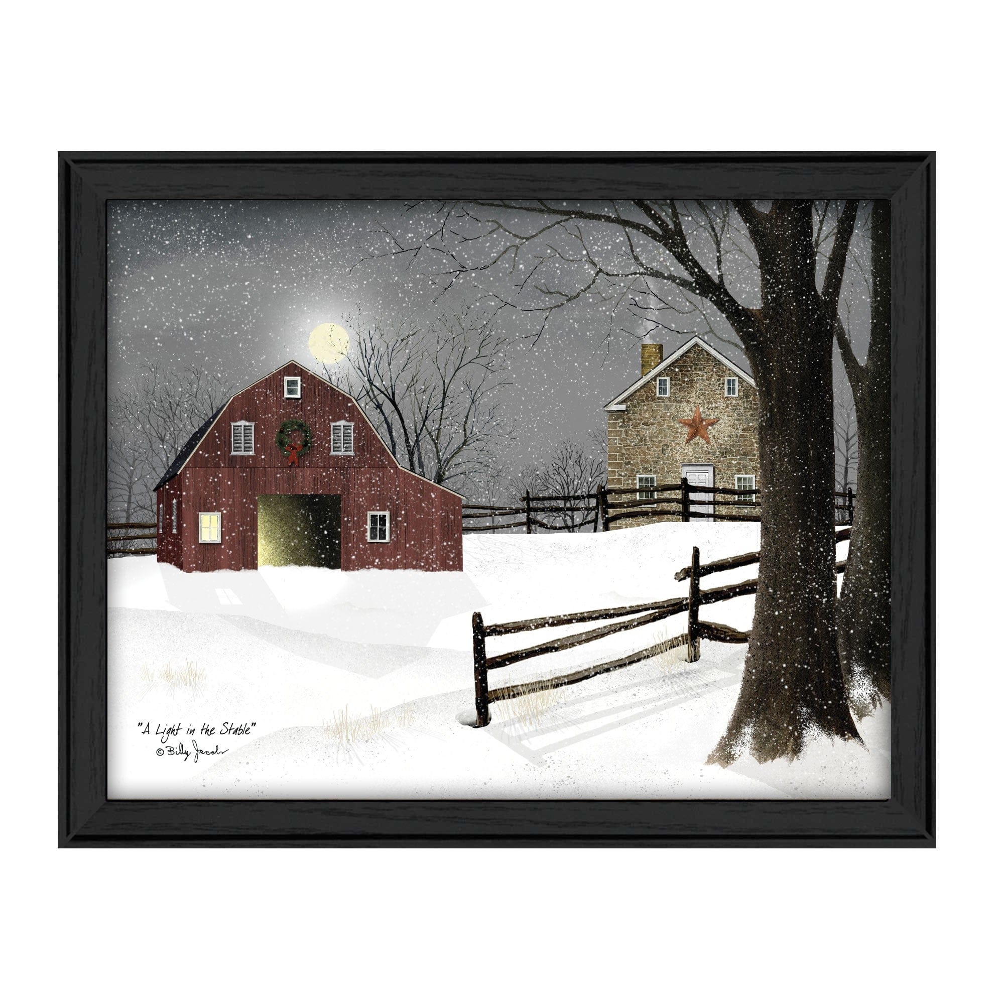 Light in the Stable 6 Black Framed Print Wall Art - Homeroots