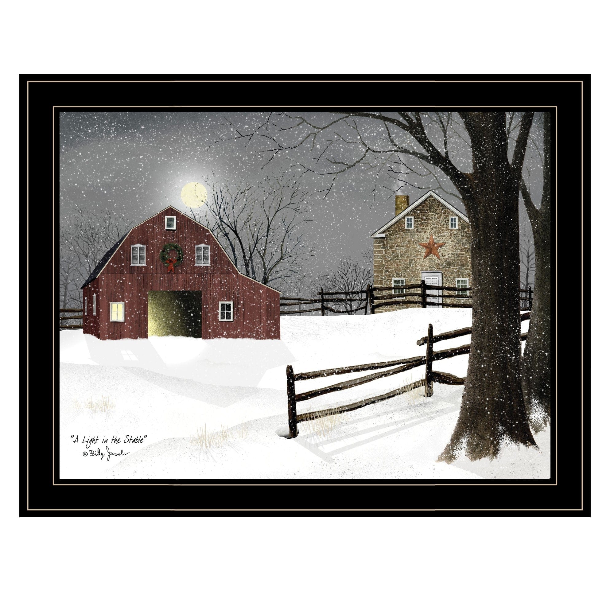 Light in the Stable 7 Black Framed Print Wall Art - Homeroots