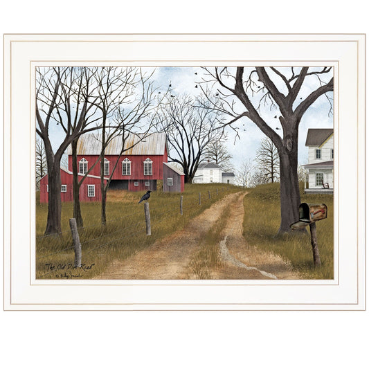 The Old Dirt Road 2 White Framed Print Wall Art - Homeroots