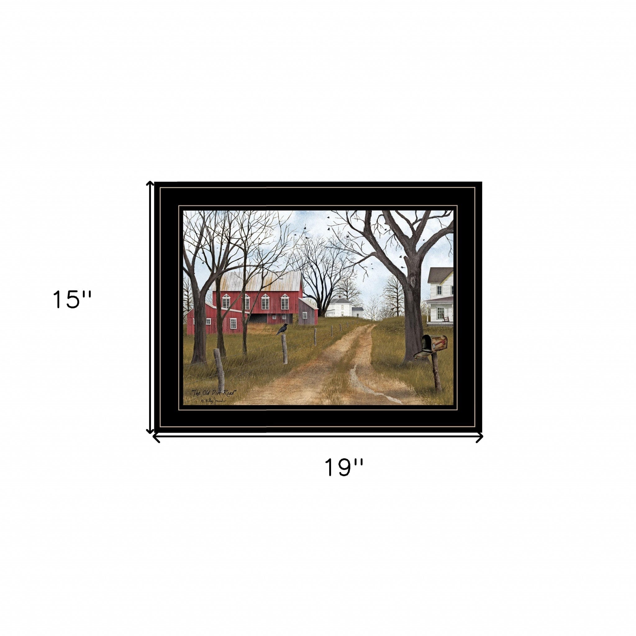 The Old Dirt Road 3 Black Framed Print Wall Art - Homeroots