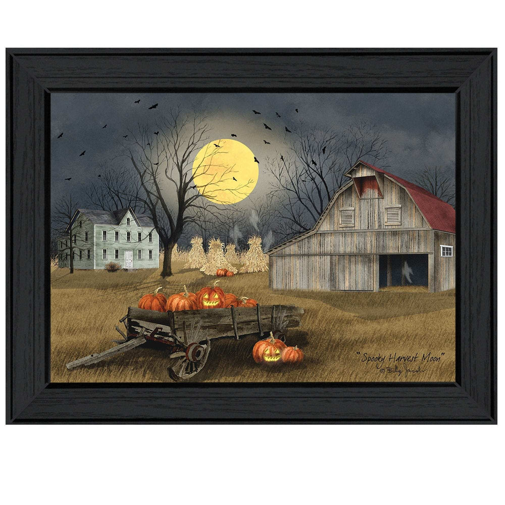 Spooky Harvest Moon 3 Black Framed Print Kitchen Wall Art - Homeroots - Flyclothing LLC