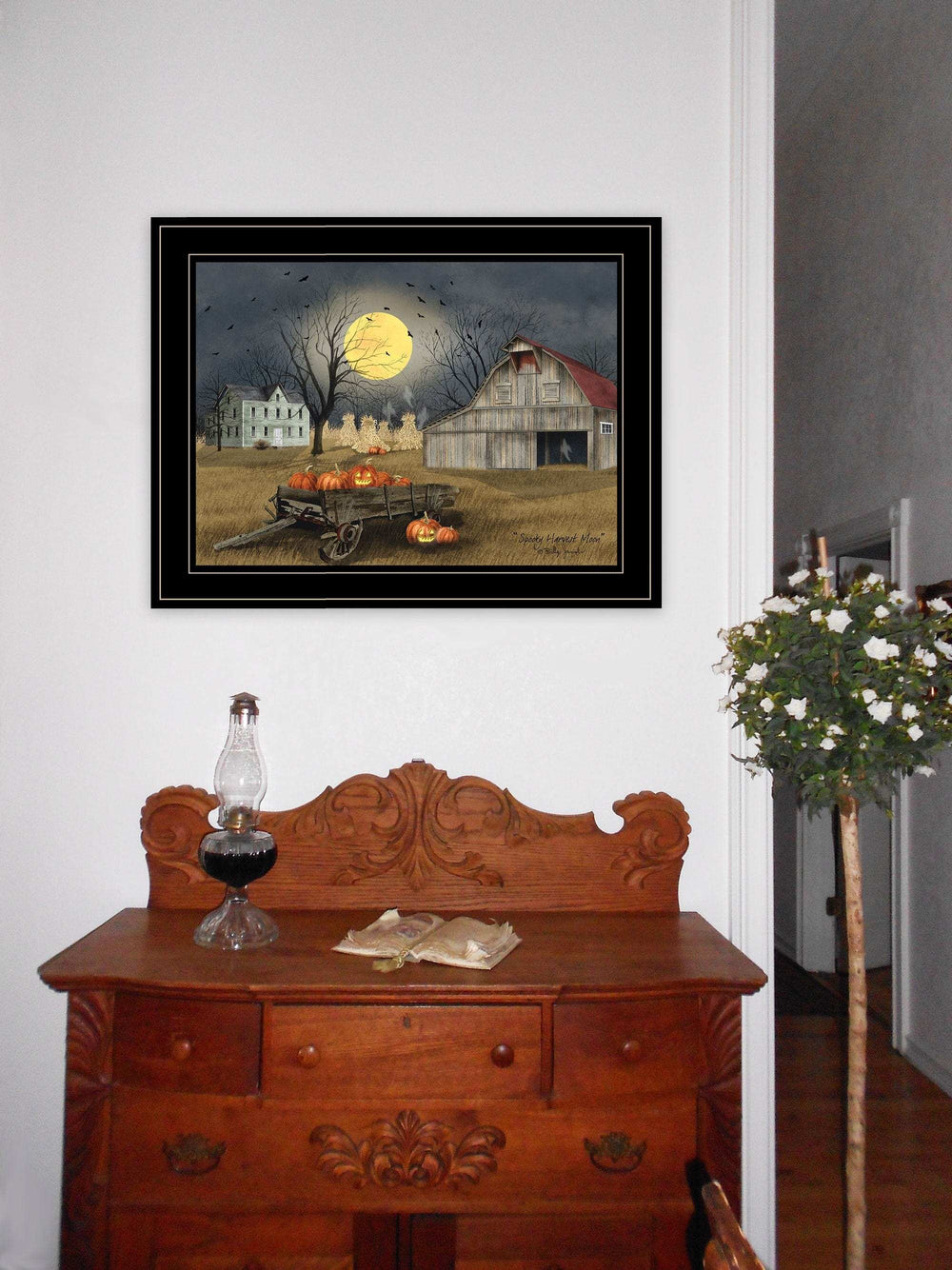 Spooky Harvest Moon 4 Black Framed Print Kitchen Wall Art - Homeroots - Flyclothing LLC