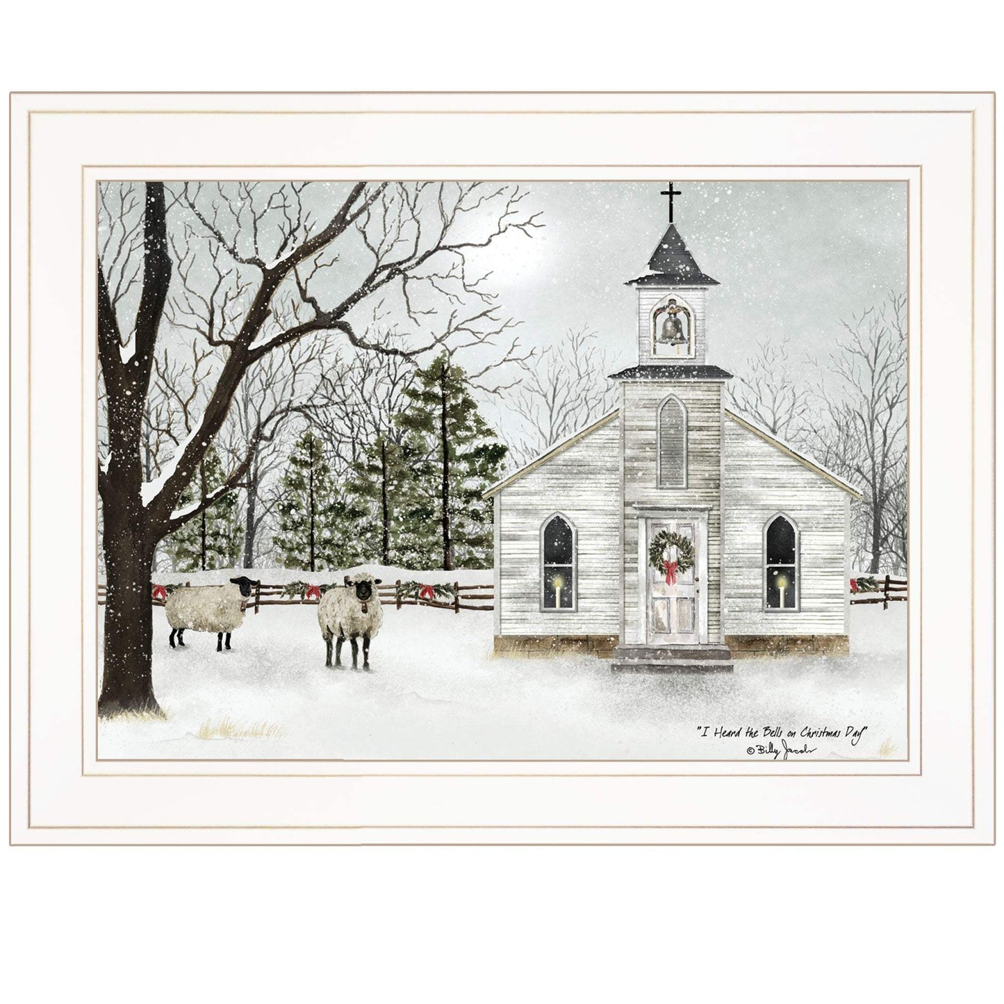 I Heard the Bells on Christmas 1 White Framed Print Wall Art - Homeroots - Flyclothing LLC