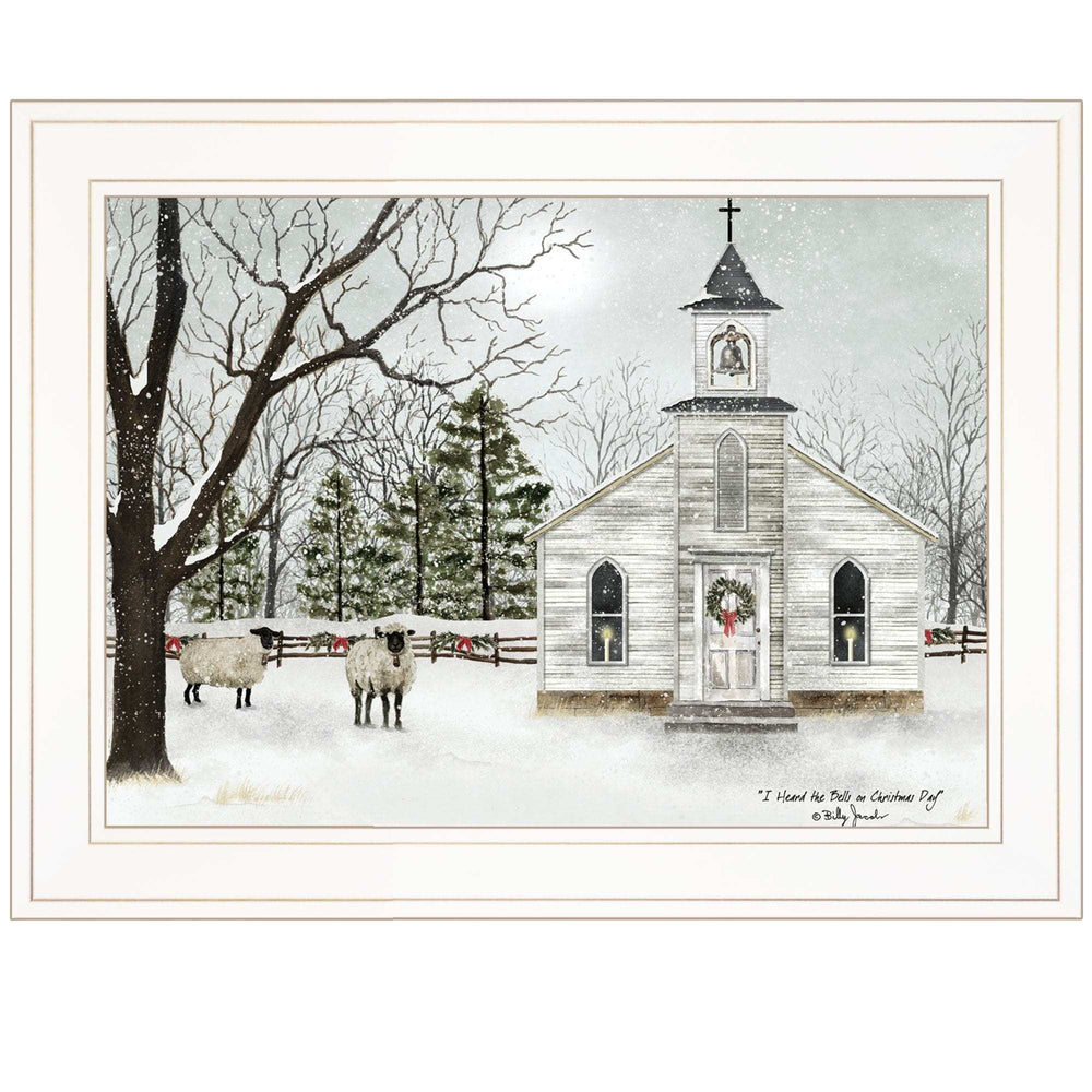 I Heard the Bells on Christmas 1 White Framed Print Wall Art - Homeroots - Flyclothing LLC