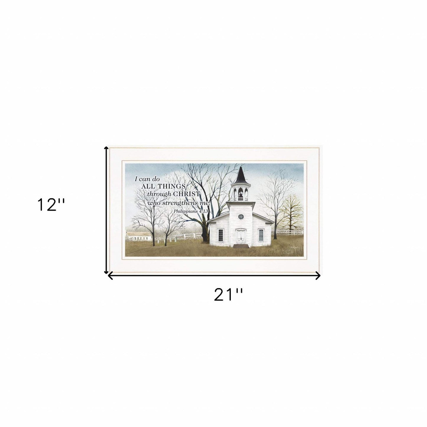 I Can Do All Things 2 White Framed Print Wall Art - Homeroots - Flyclothing LLC