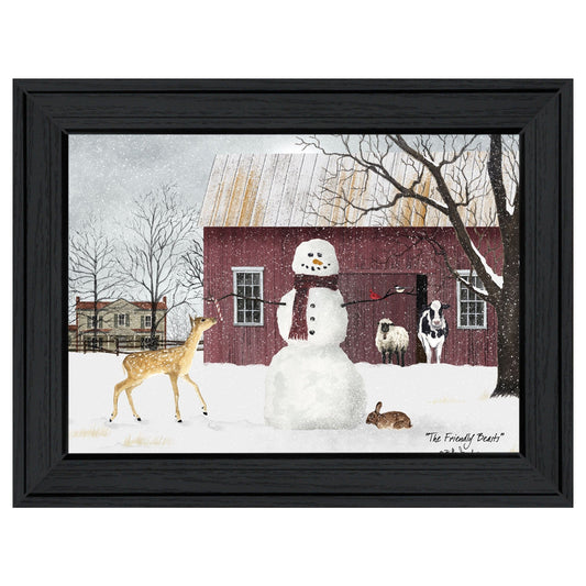 The Friendly Beasts 3 Black Framed Print Wall Art - Homeroots