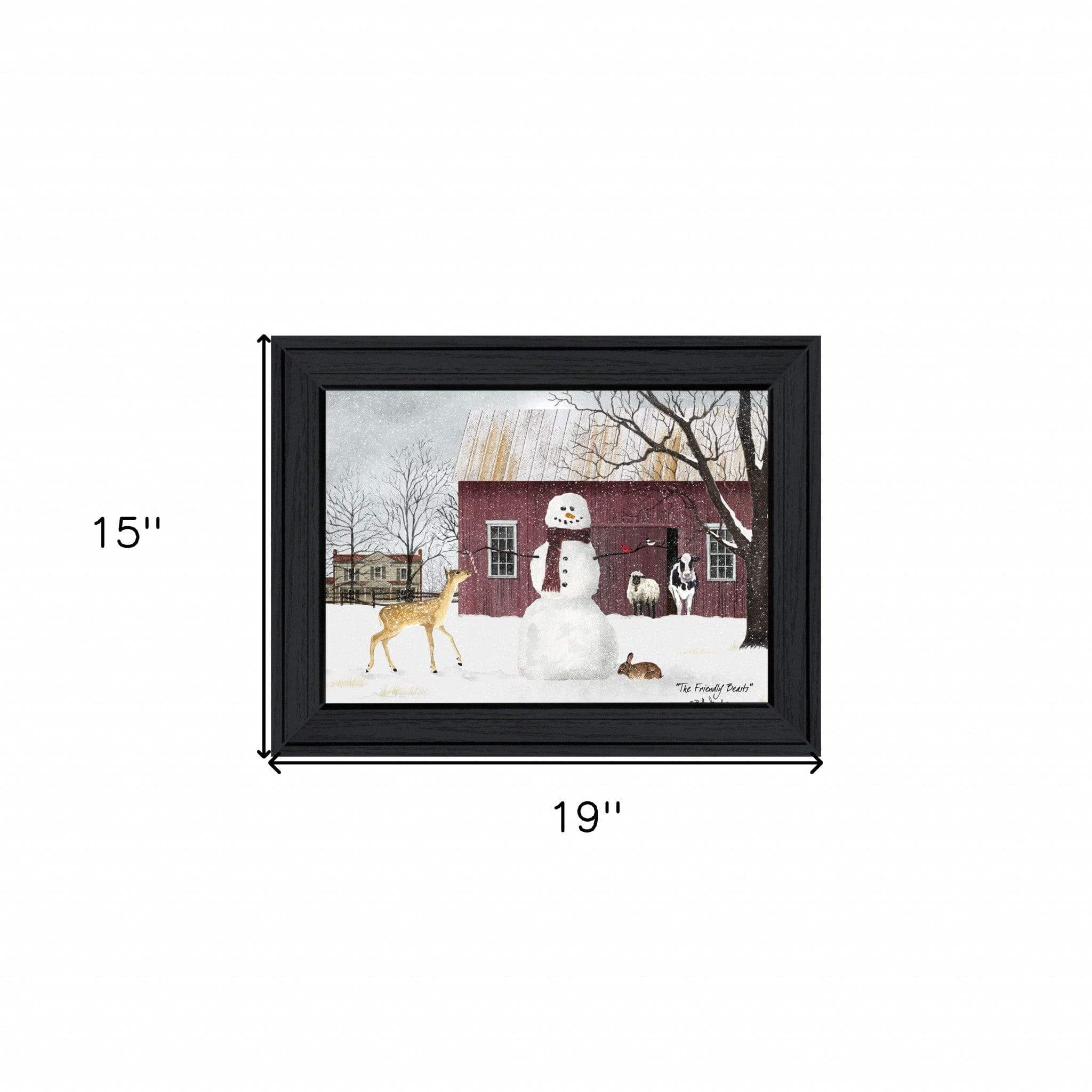 The Friendly Beasts 3 Black Framed Print Wall Art - Homeroots - Flyclothing LLC