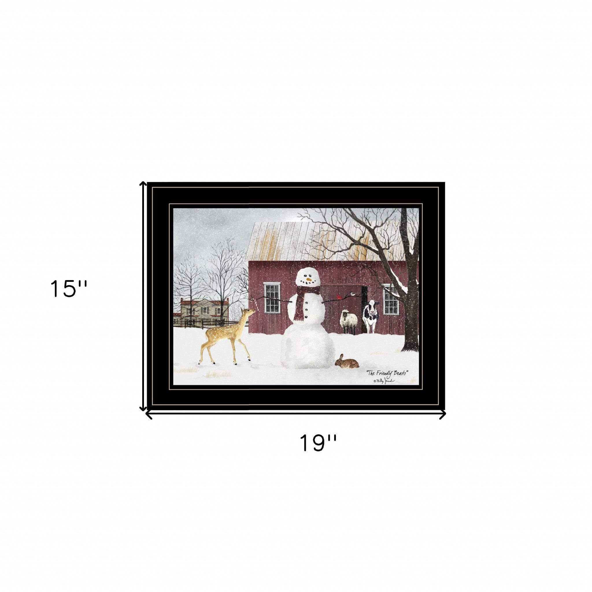 The Friendly Beasts 4 Black Framed Print Wall Art - Homeroots - Flyclothing LLC