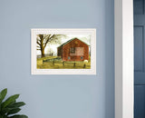 Flag Barn 1 White Framed Print Wall Art - Homeroots - Flyclothing LLC