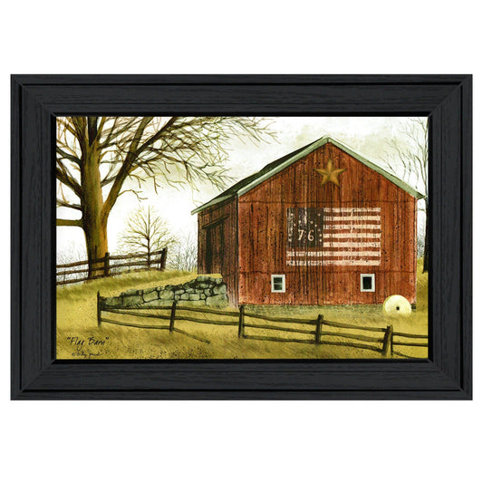 Flag Barn 2 Black Framed Print Wall Art - Homeroots