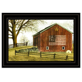 Flag Barn 3 Black Framed Print Wall Art - Homeroots