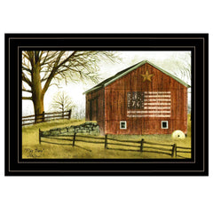 Flag Barn 3 Black Framed Print Wall Art - Homeroots
