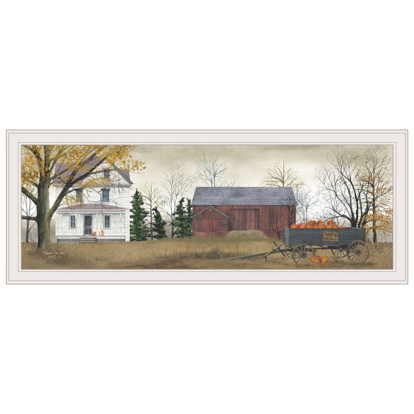 Pumpkins for Sale 5 White Framed Print Wall Art - Homeroots - Flyclothing LLC