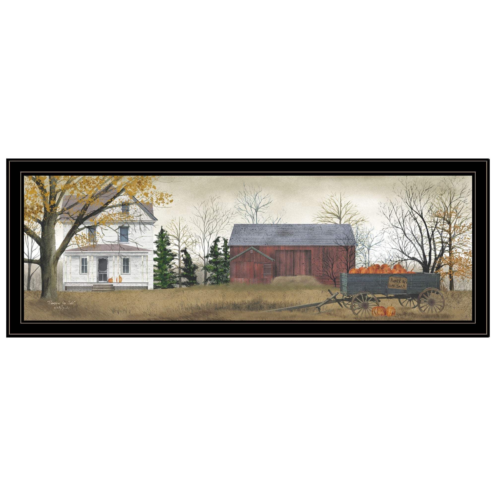 Pumpkins for Sale 6 Black Framed Print Wall Art - Homeroots - Flyclothing LLC