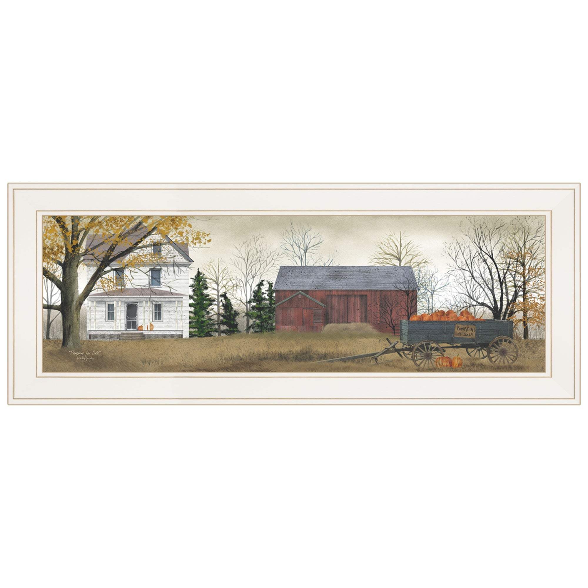 Pumpkins For Sale 2 White Framed Print Wall Art - Homeroots - Flyclothing LLC