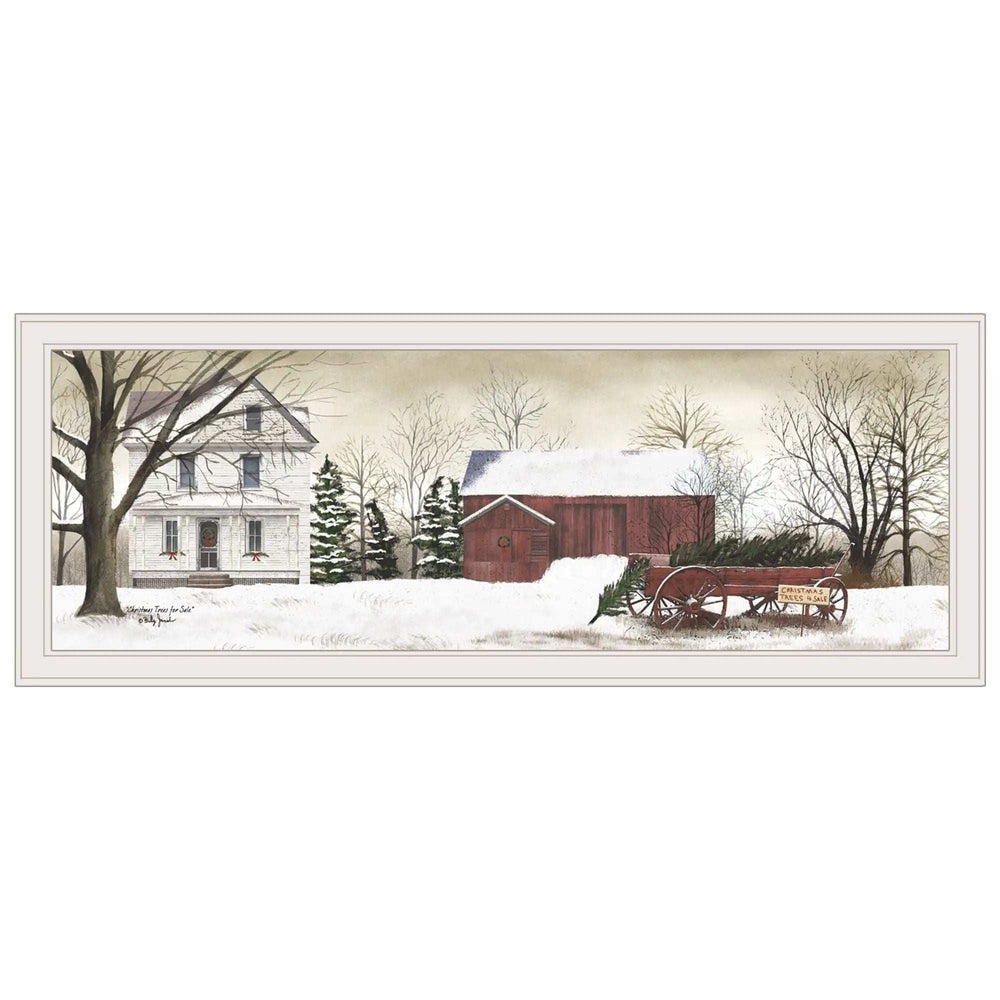 Christmas Trees for Sale 6 White Framed Print Wall Art - Homeroots - Flyclothing LLC