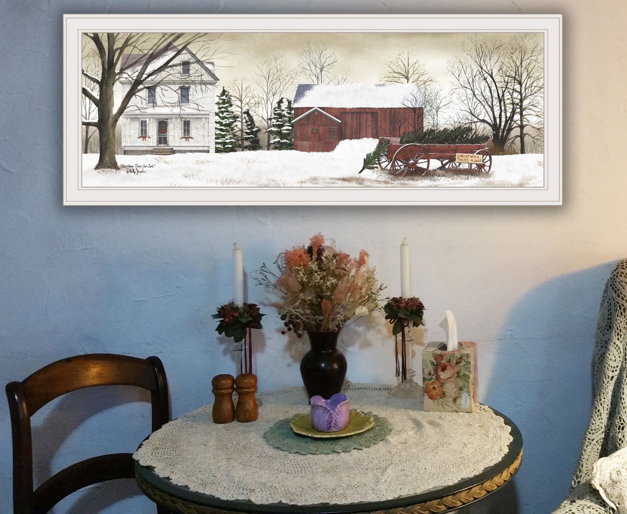 Christmas Trees for Sale 6 White Framed Print Wall Art - Homeroots