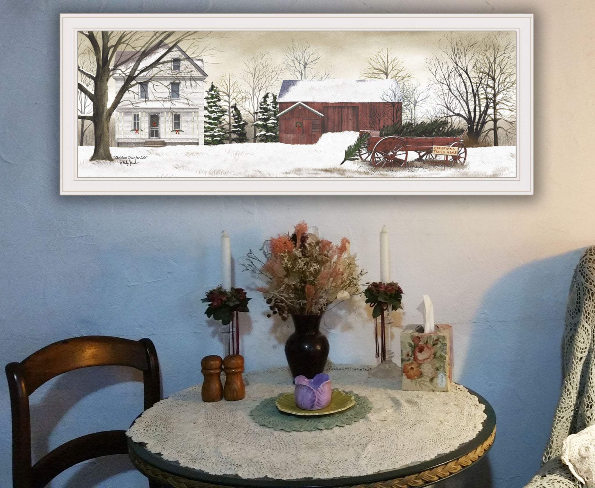 Christmas Trees for Sale 6 White Framed Print Wall Art - Homeroots - Flyclothing LLC