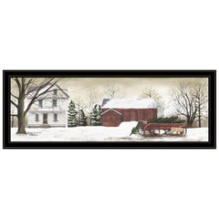 Christmas Trees for Sale Black Grooved Frame Wall Art - Homeroots