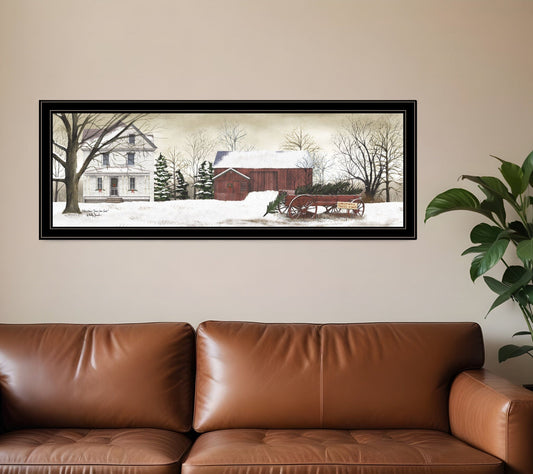 Christmas Trees for Sale Black Grooved Frame Wall Art - Homeroots
