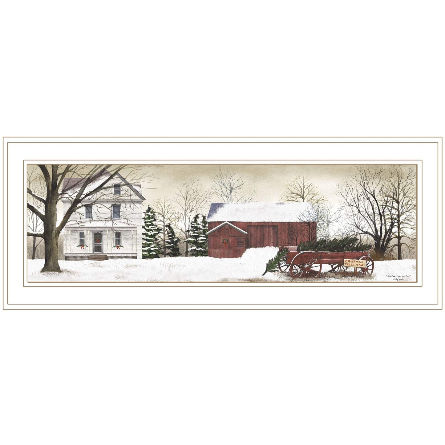 Christmas Trees for Sale 2 White Framed Print Wall Art - Homeroots - Flyclothing LLC