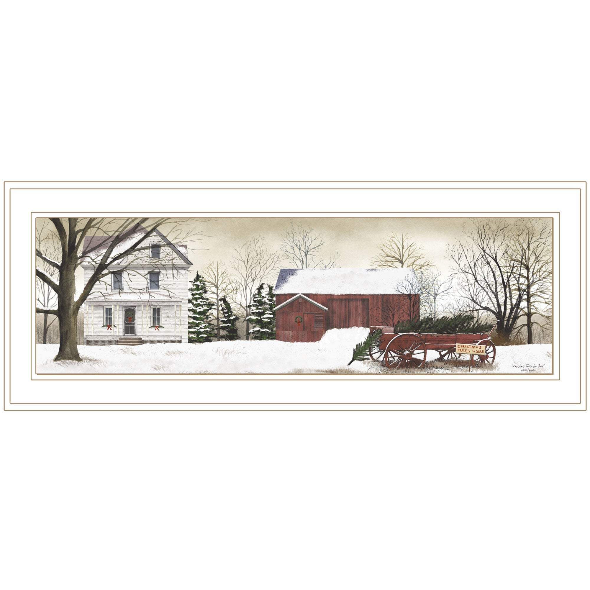 Christmas Trees for Sale 2 White Framed Print Wall Art - Homeroots - Flyclothing LLC
