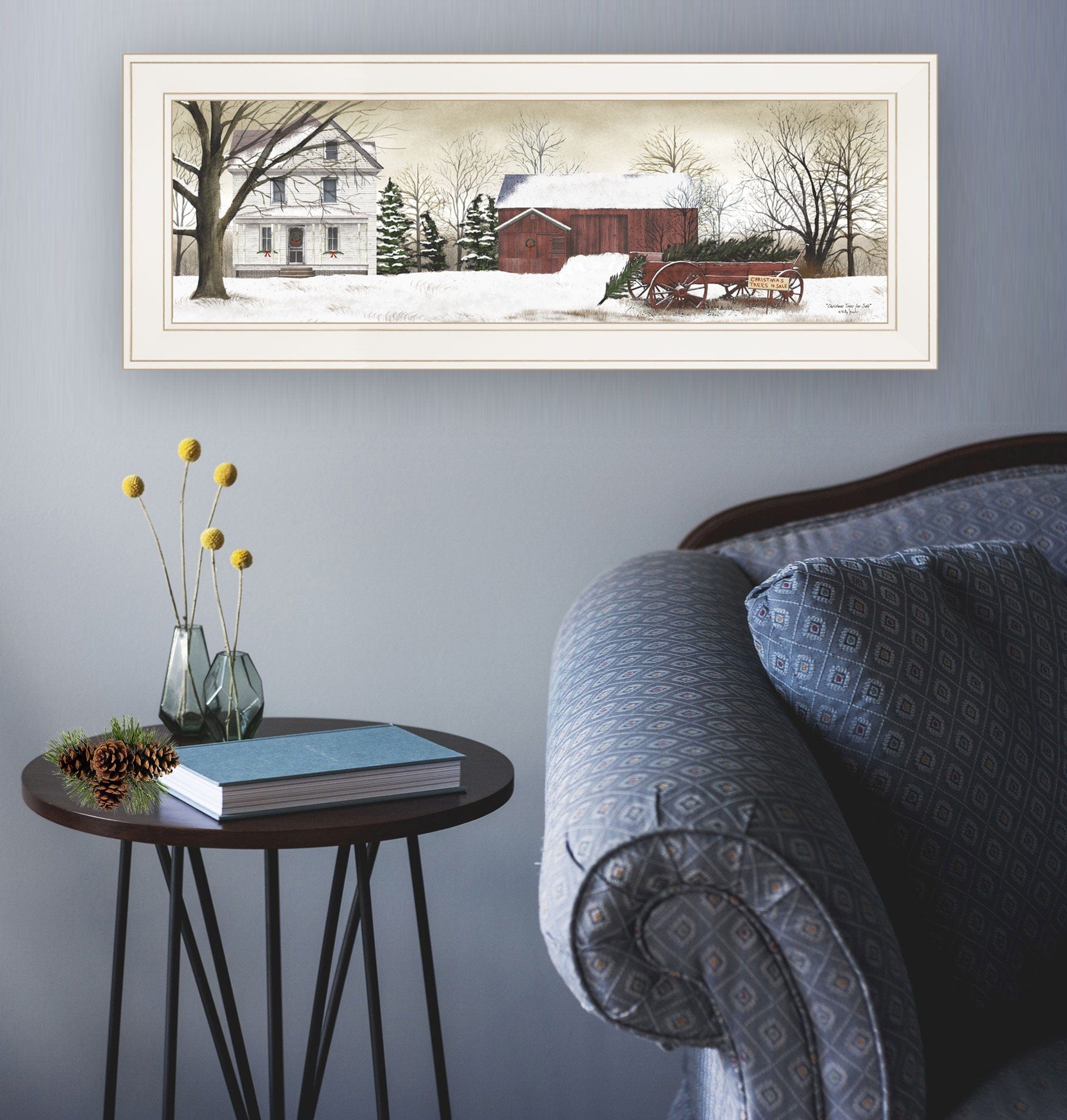Christmas Trees for Sale 2 White Framed Print Wall Art - Homeroots